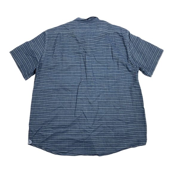Cremiux XL Button Front Shirt Blue Short Sleeve Da - Picture 2 of 4